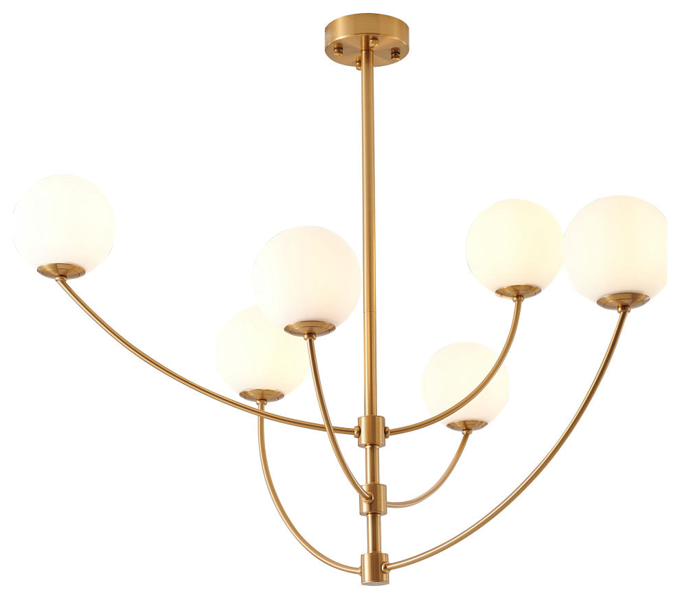 Bethel International Dc09C36G 6-Light Chandelier, Brass