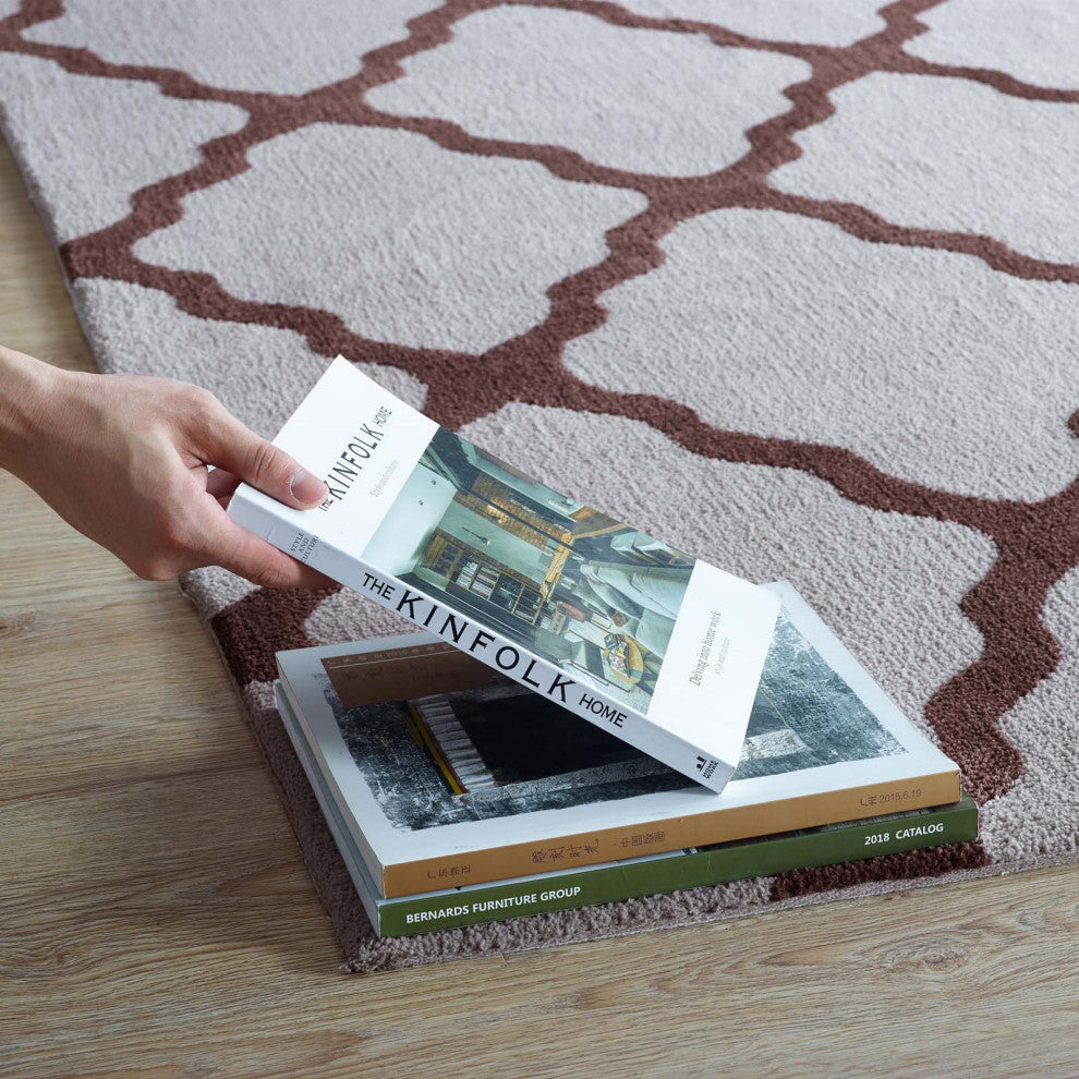 Brown and Gray Marja Moroccan Trellis 5x8 Area Rug