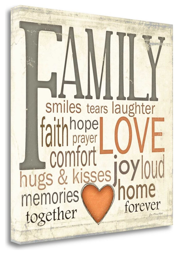 "Family Typography" By Jo Moulton, Giclee Print on Gallery Wrap Canvas