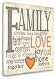 "Family Typography" By Jo Moulton, Giclee Print on Gallery Wrap Canvas