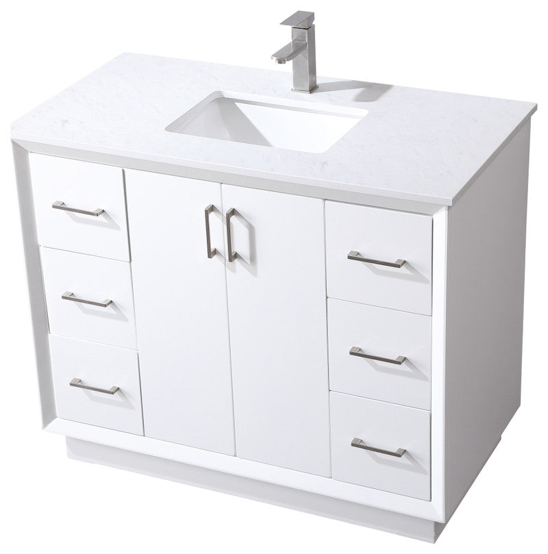 42" SIngle Bathroom Vanity, White