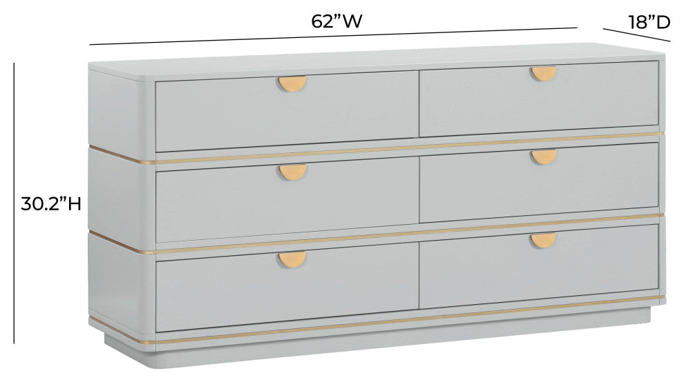Julieta Grey 6 Drawer Dresser