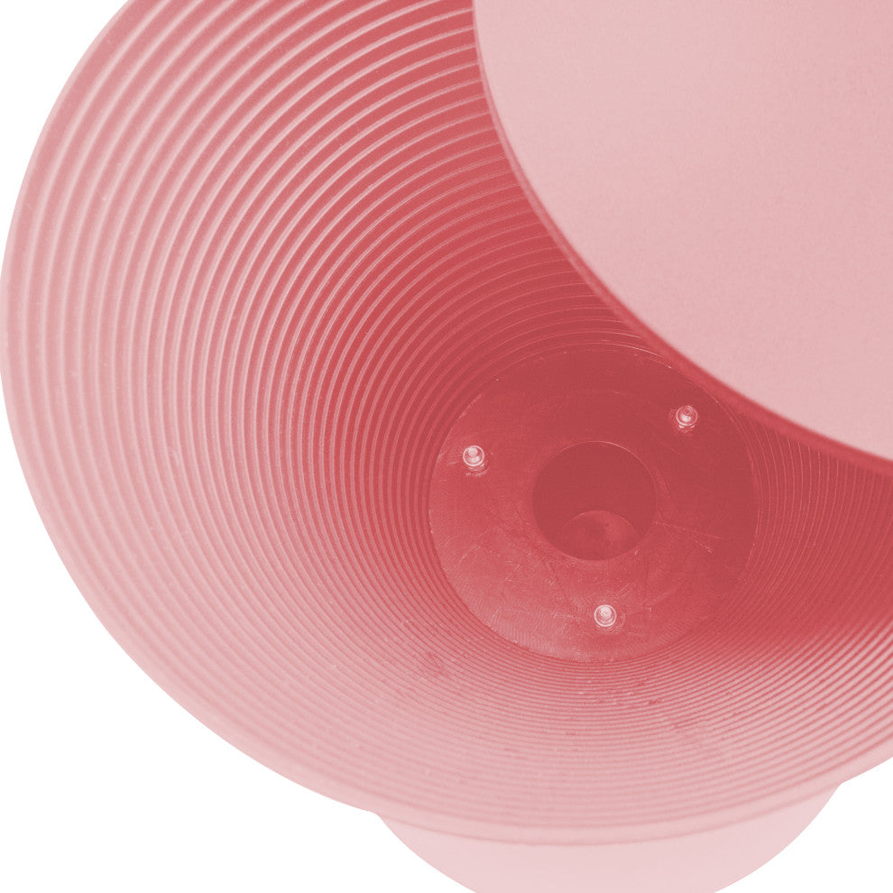 Round Side Table in ABS Plastic Ribbed Design End Table with Removable Lid, Pink