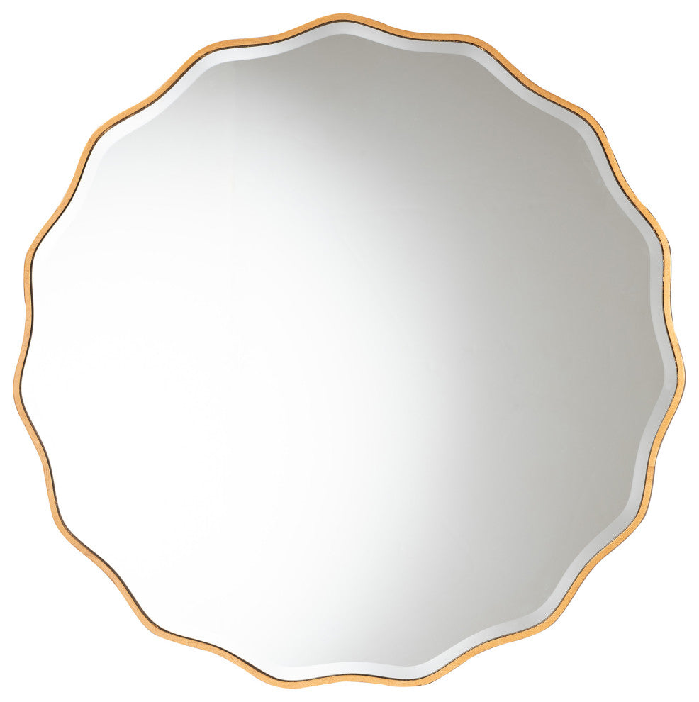 Weston Modern Glam and Luxe Antique Goldleaf Finished Wood Accent Wall Mirror