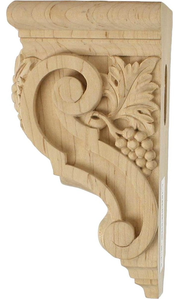 3 1/2"W x 4 3/8"D x 7 7/8"H Small Grape Bunches Corbel, Cherry
