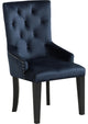 Benzara BM279097 Luna 41" Accent Chair, Tight Back, Button Tufted, Velvet, Blue