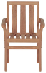 vidaxL 8x Solid Teak Wood Stackable Patio Chairs Outdoor Garden Lounge Seating