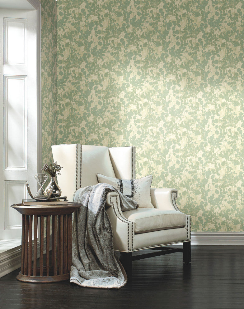 Green Pressed Leaves Wallpaper