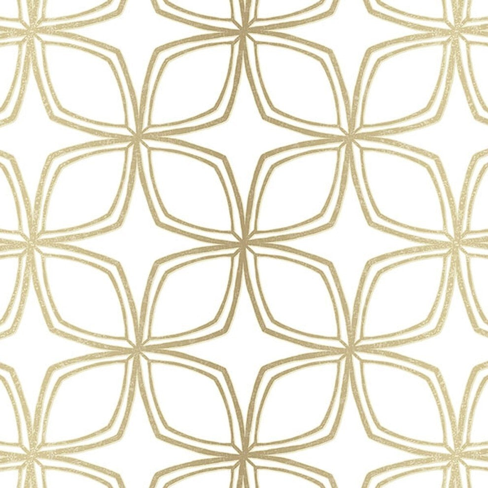 Shades, Damask Geometric Graphic White, Beige Wallpaper Sample