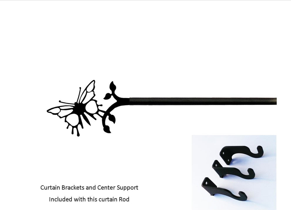 Butterfly Curtain Rod, 112"