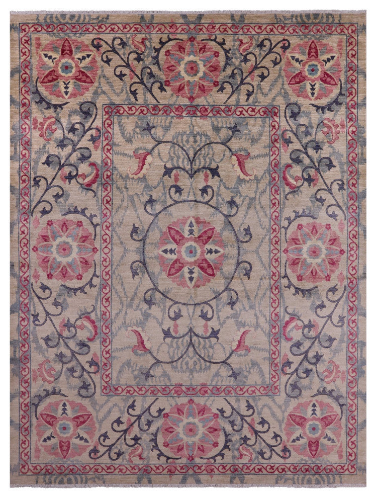 9' 1" X 12' 1" William Morris Handmade Wool Rug Q8453
