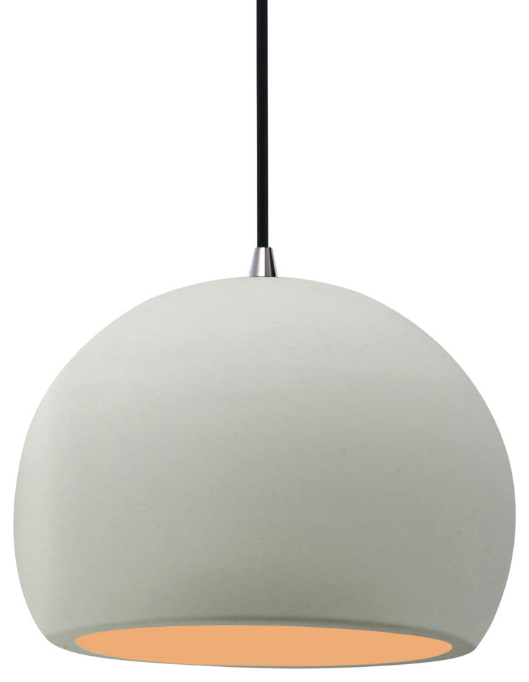 Radiance Medium Globe Pendant, Matte White/Gold Frame, LED, Black Cord