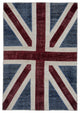 Rug N Carpet - Hand-knotted Anatolian 4' 0'' x 6' 0'' Flag Patchwork Rug