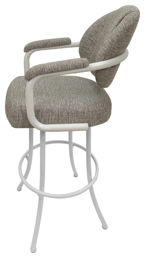 Swivel Metal Bar Stool M-70, Jetty June, White, 26"