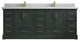 Fenway 84 Double Sink Bath Vanity in Pewter Green 2" Carrara Quartz