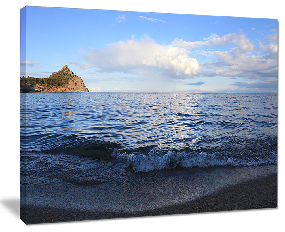 "Wave With Whitecaps on Lake Baikal" Contemporary Seascape Art Canvas, 20"x12"