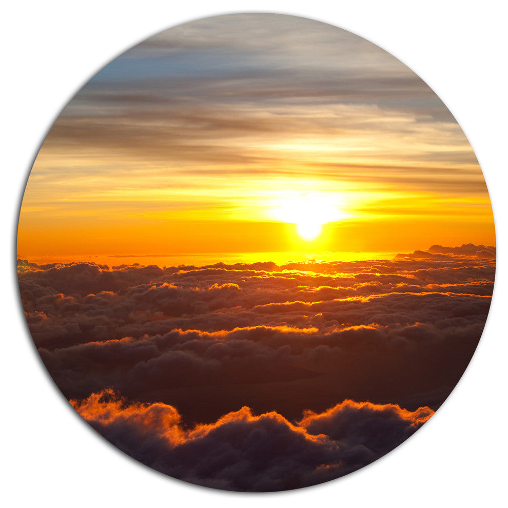 Fantastic Sunset Sky And Clouds, Landscape Round Wall Art, 23"