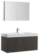 Valencia 48" Gray Oak Wall Hung Modern Bathroom Vanity w/ Medicine Cabinet