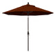 9' Bronze Collar Tilt Crank Aluminum Umbrella, Pacifica, Brick