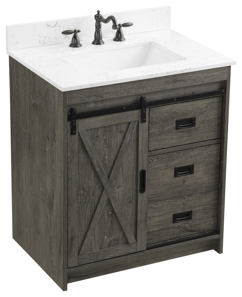 Rafter 30" Bathroom Vanity, Charcoal Gray