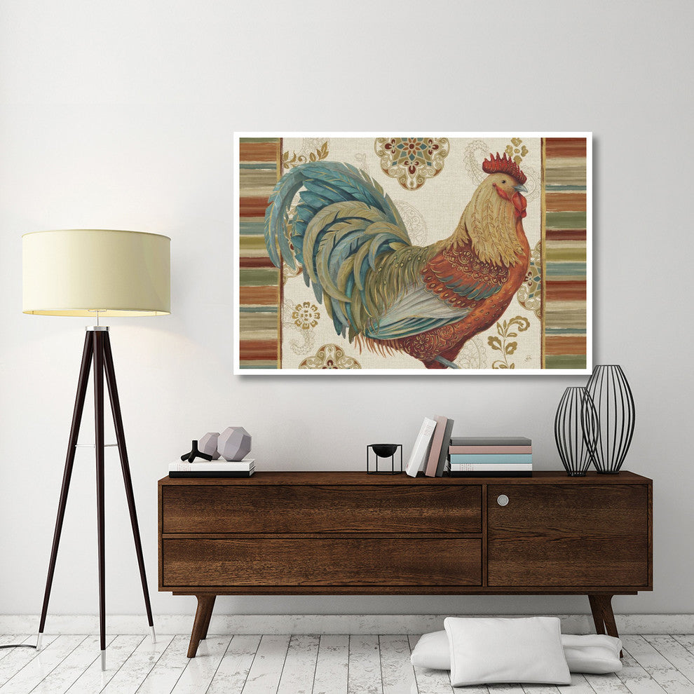 "Rooster Rainbow IIIA" Digital Paper Print by Daphne Brissonnet, 62"x42"