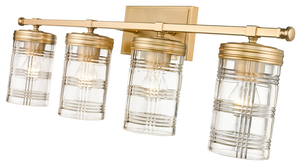 Zlite 344-4V-HG 4-Light Vanity, Clear