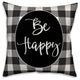 Be Happy 18x18 Throw Pillow