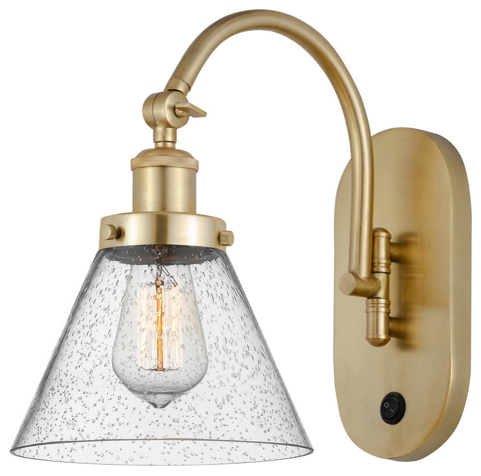 Cone Sconce, Satin Gold, Seedy, Seedy