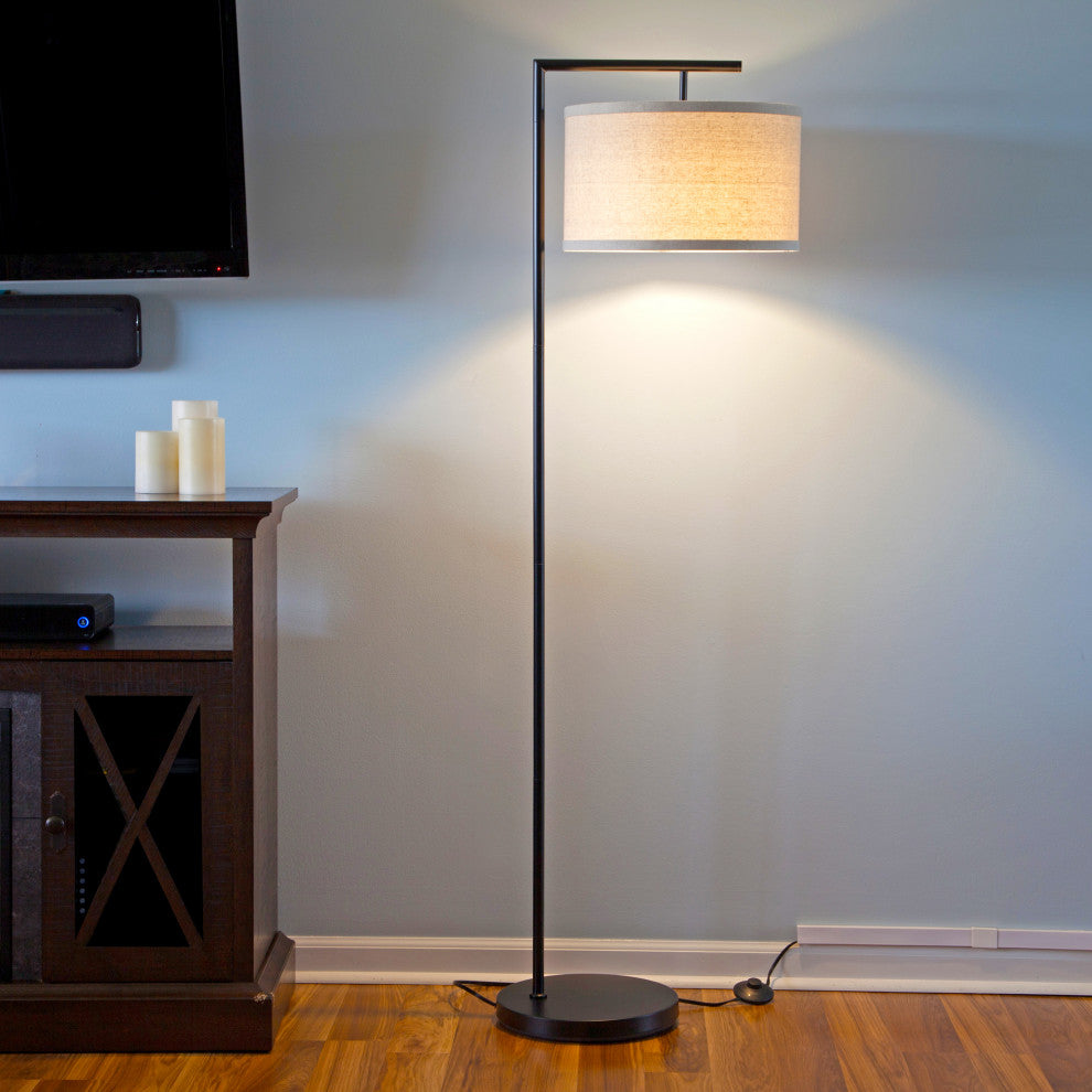 Brightech Montage Modern - Floor Lamp for Living Room Lighting, Black
