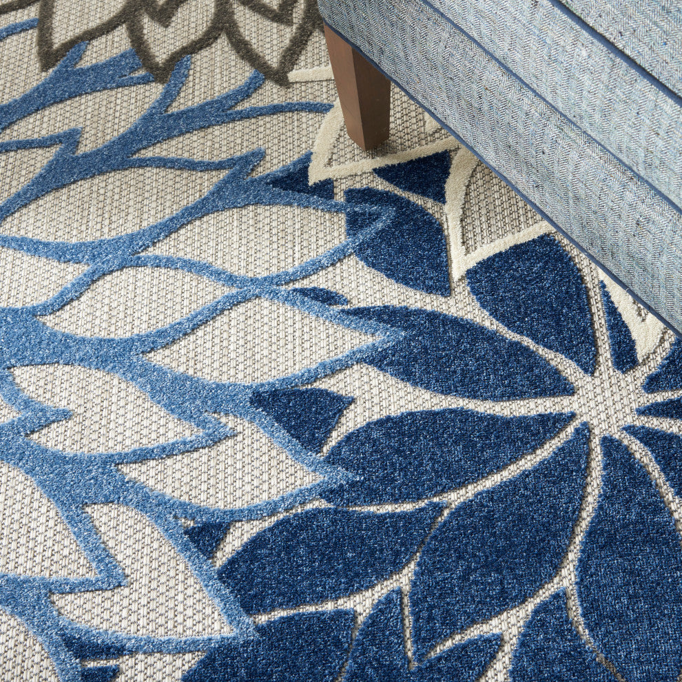 Nourison Aloha 12' x 15' Blue/Multicolor Tropical Area Rug