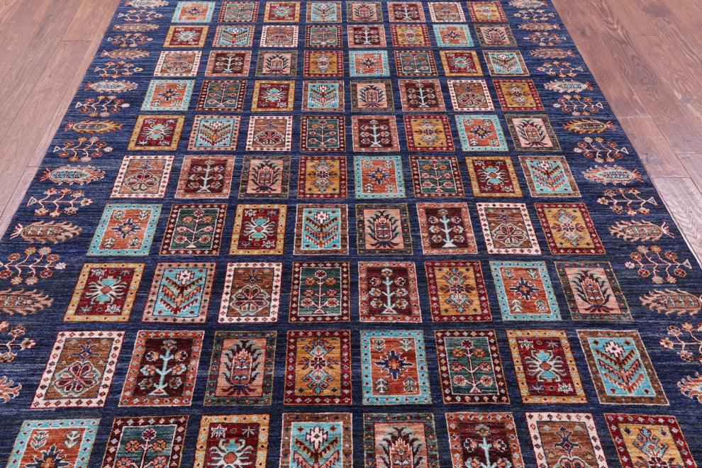 Persian Garden Design Hand-Knotted Wool Rug 6' 6" X 9' 9" - Q12917
