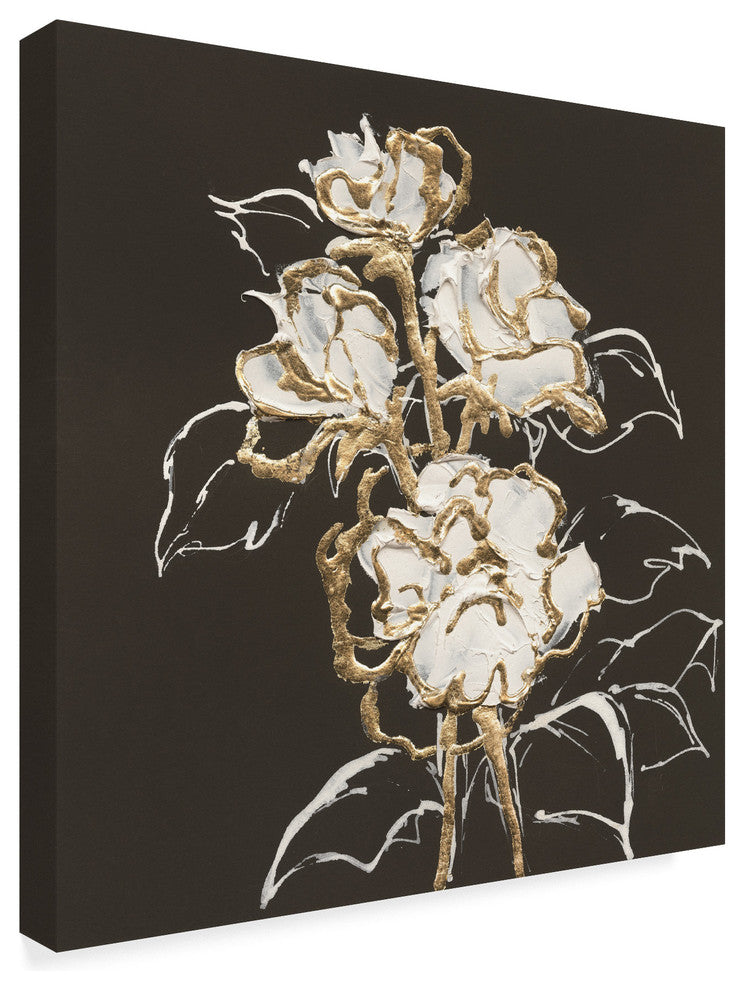 Chris Paschke ''Gilded Roses'' Canvas Art, 18"x18"