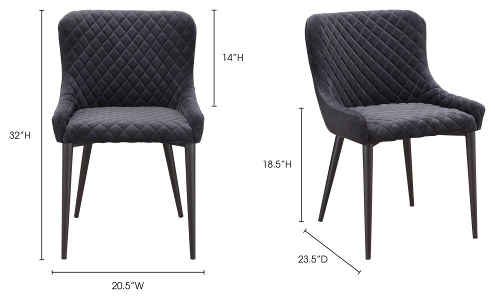 Contemporary Etta Dining Chair Dark Grey - Grey