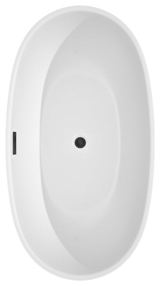 Juno Freestanding Bathtub, Matte Black Trim, 59", Faucet in Matte Black