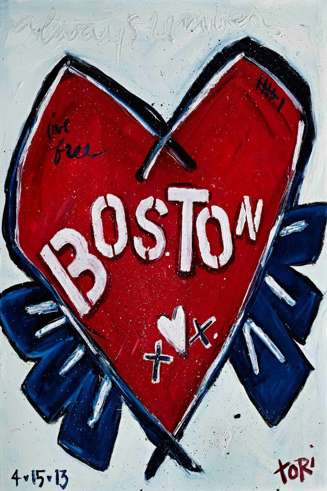 "Boston Heart" Painting Print on Canvas by Tori Campisi