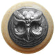 Wise Owl Natural Wood Knob, Unfinished With Antique-Style Pewter