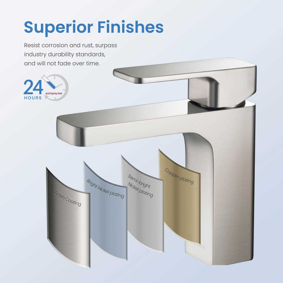 Blaze Single Handle Bathroom Sink Faucet, Brushed Nickel