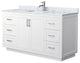 60" Single Bathroom Vanity White, White Carrara Countertop, Sink, Nickel Trim