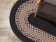 Colonial Mills Corsair Banded Round Braided Rug, Navy, 3x3