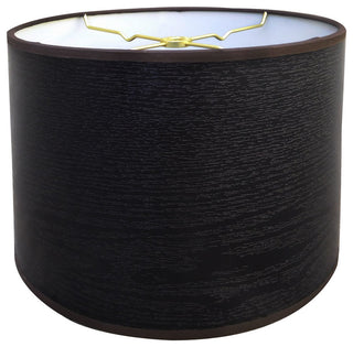 Black Wood Texture Hardback Lamp Shade, 13"x14"x9"