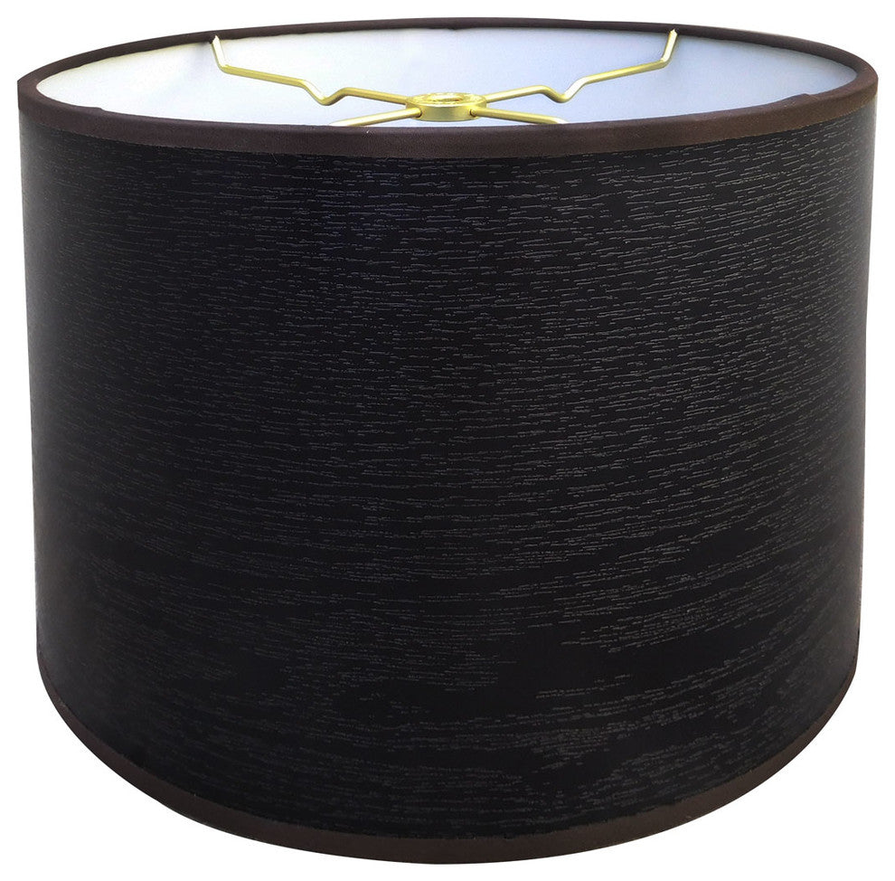 Black Wood Texture Hardback Lamp Shade, 13"x14"x9"