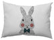 Bow-tie Bunny Easter Decorative Lumbar Pillow, Ocean Abyss Green, 14x20"