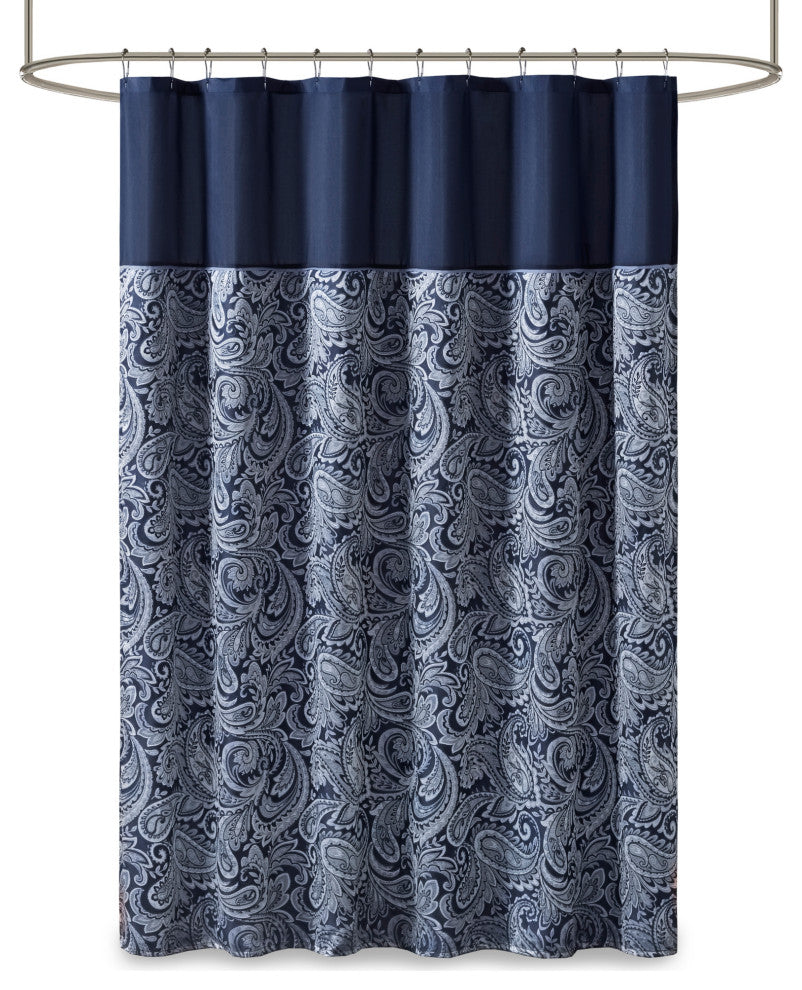 Madison Park Aubrey Shower Curtain, Navy, 72x72"