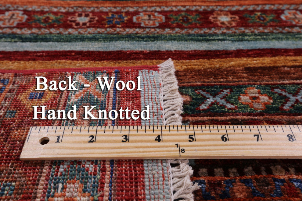 3' 10" X 6' 1" Handmade Khorjin Super Kazak Wool Rug Q5243