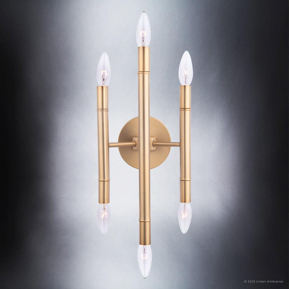 Luxury Mid-Century Modern Wall Sconce, Brushed Brass, ULB2230