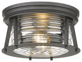 Zlite 491F2-BRZ 2-Light Flush Mount, Clear