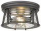 Zlite 491F2-BRZ 2-Light Flush Mount, Clear