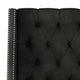 Williams Queen Nail Button Tufted Wingback Headboard, Velvet Black