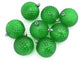 Xmas Green Diamond Cut Christmas Ball Ornaments, 2.5", Set of 8