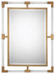 Maklaine Contemporary Decorative Glass Mirror in Gold